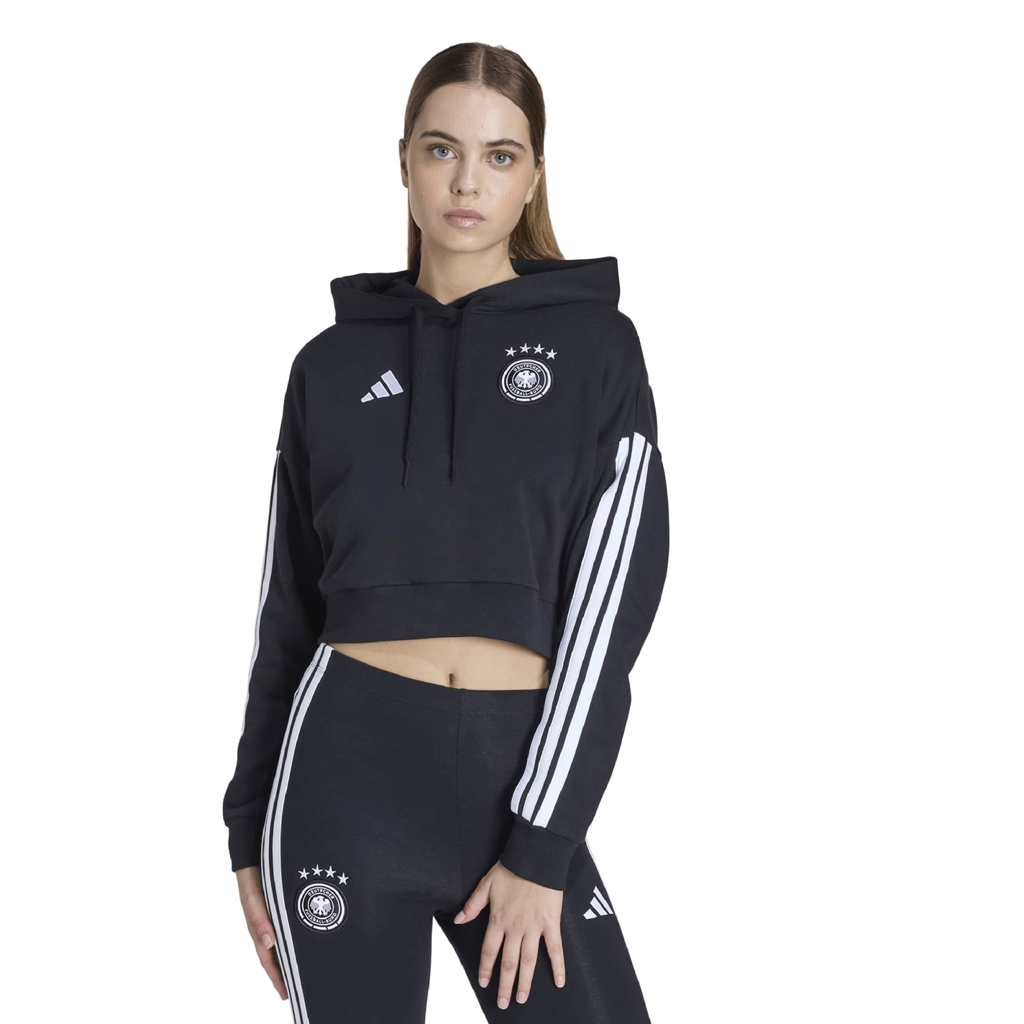 Adidas DNA Femme - Sweats à capuche, Noir - Taille L (42-44) - Jersey de coton