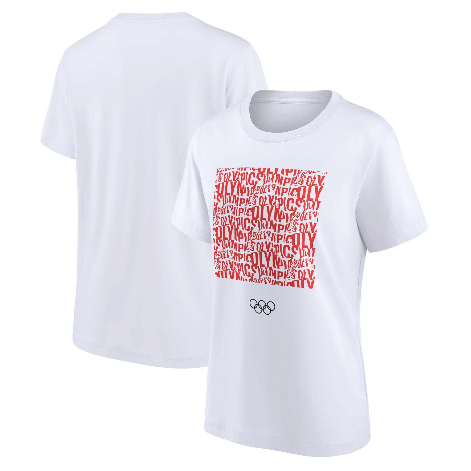 Maglietta The Olympic Collection Typography Pattern - Bianco - Donna