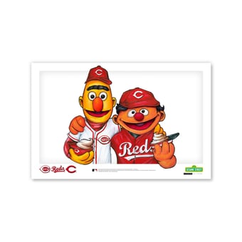 Cincinnati Reds Bert & Ernie 11" x 17" Sesame Street Poster Print