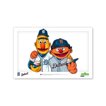 Detroit Tigers Bert & Ernie 11" x 17" Sesame Street Poster Print