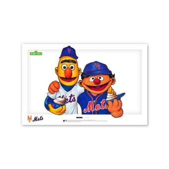 New York Mets Bert & Ernie 11" x 17" Sesame Street Poster Print