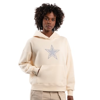 Women's Starter  Cream Dallas Cowboys Rhinestone Relaxed Hoodie