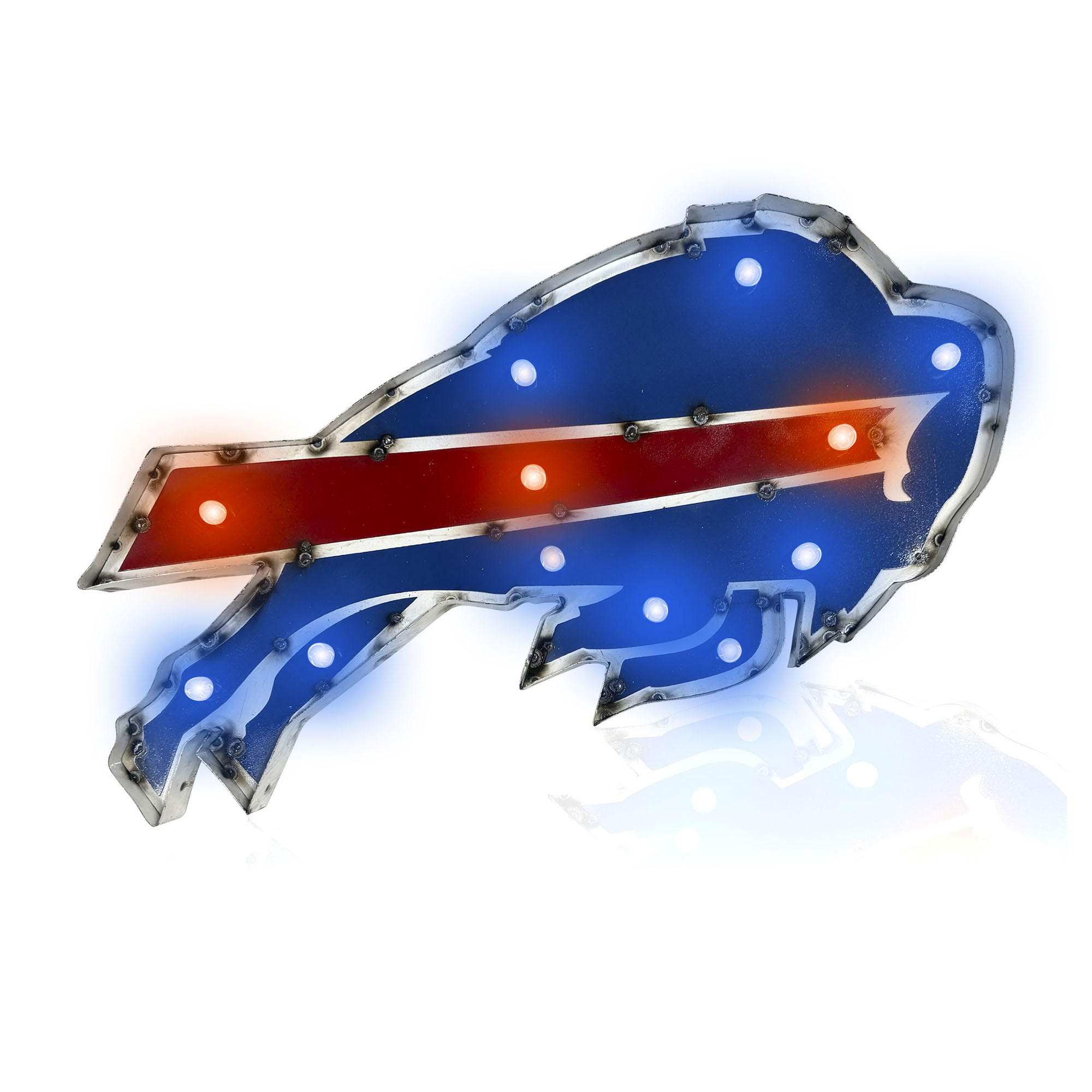 Imperial Buffalo Bills Logo Lighted Recycled Metal Sign
