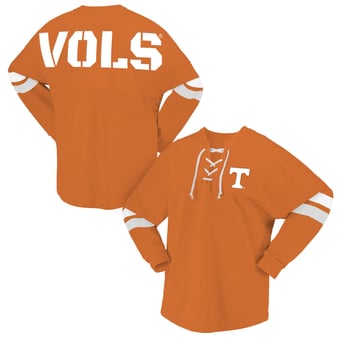 Unisex Spirit Jersey Tennessee Orange Tennessee Volunteers Lace-Up V-Neck Long Sleeve T-Shirt