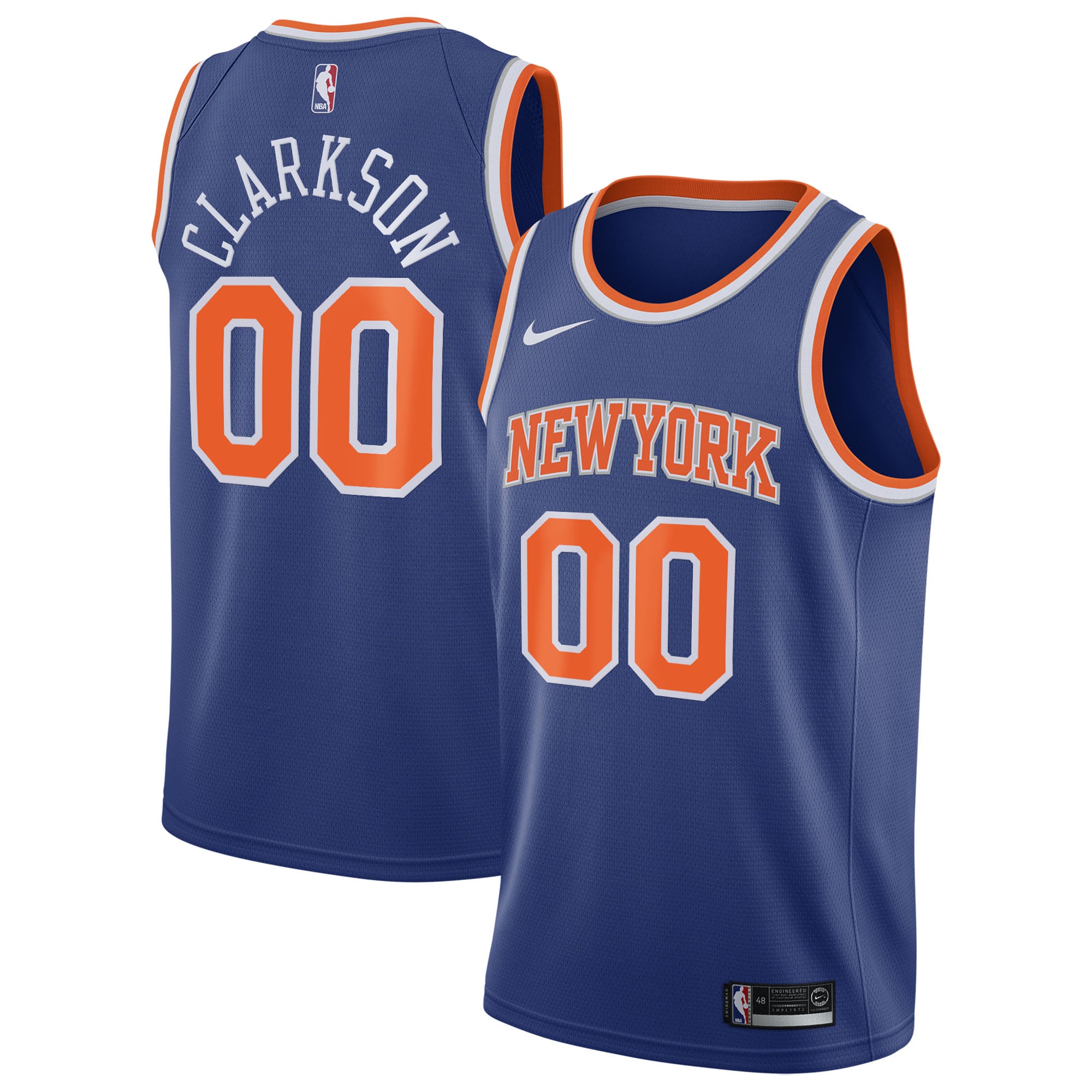 New York Knicks Nike Icon Edition Swingman-Trikot – Blau – Jordan Clarkson – Jugendliche