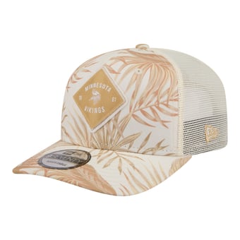 Men's New Era  Tan Minnesota Vikings Tonal Palm COOLERA 9SEVENTY Adjustable Trucker Hat