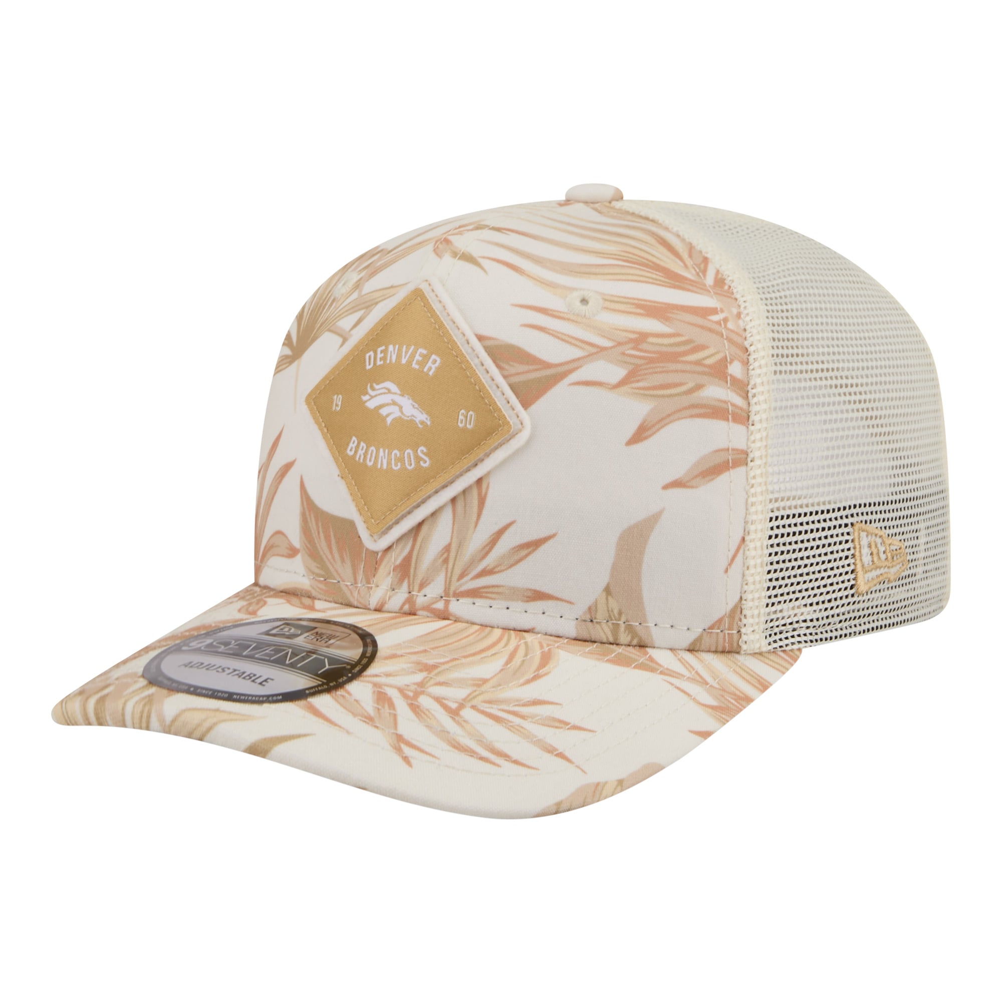 Men’s New Era Tan Denver Broncos Tonal Palm COOLERA 9SEVENTY Adjustable Trucker Hat Men’s New Era Tan Denver Broncos Tonal Palm COOLERA 9SEVENTY Adjustable Trucker Hat