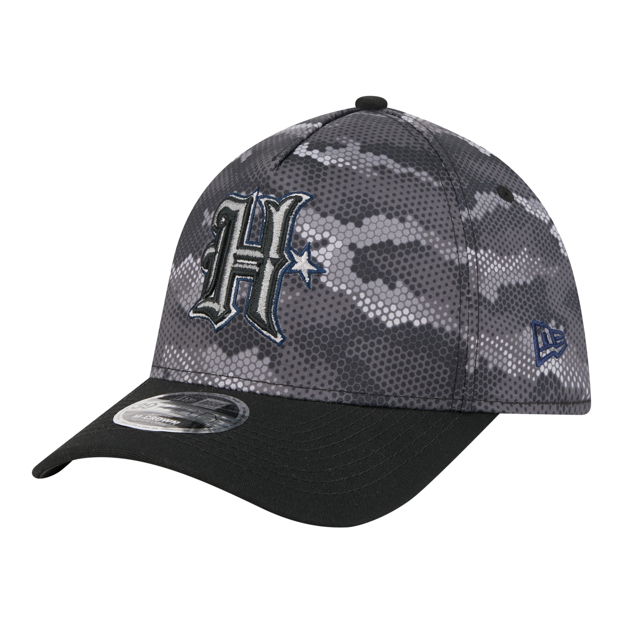 Men's New Era Black Houston Texans Camo A-Frame 39THIRTY Flex Hat