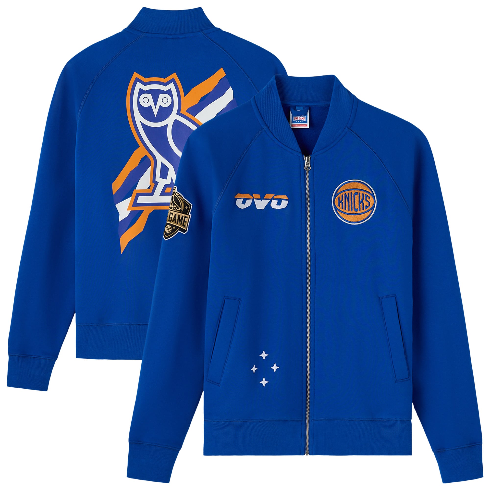 New York Knicks X OVO Fleecejacke mit Reißverschluss – Herren