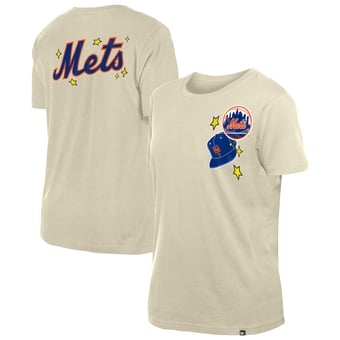 Women's New Era  Cream New York Mets Stars & Cap T-Shirt