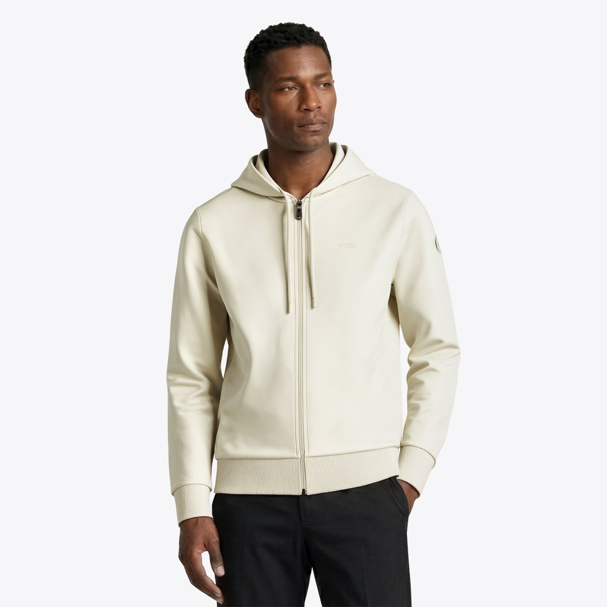 Felpa con cappuccio The Open Hugo Boss - Beige chiaro