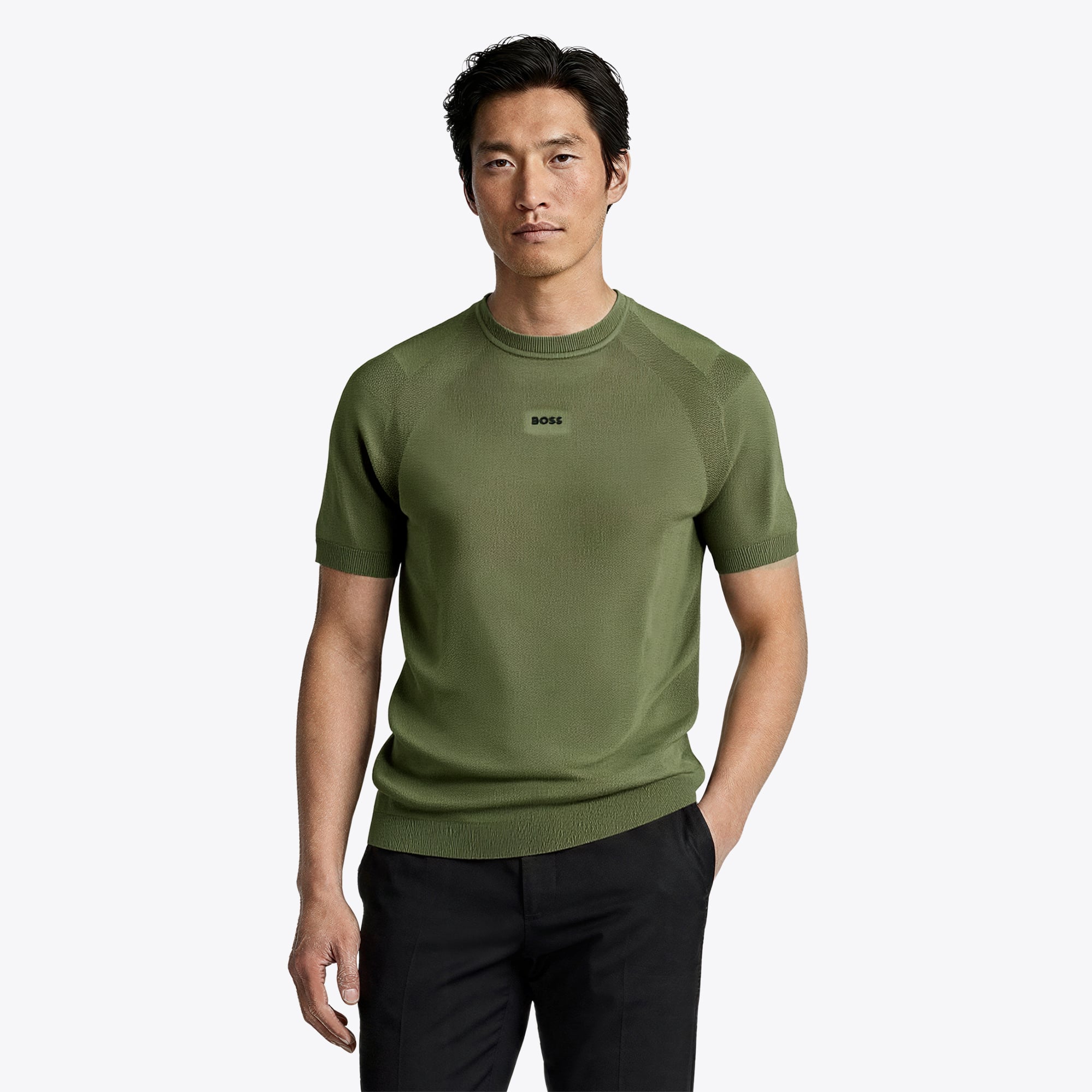 Top in maglia senza cuciture The Open Hugo Boss - Verde