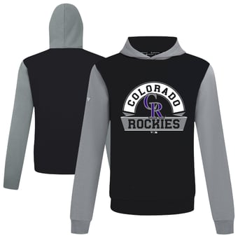 Men's Levelwear Black Colorado Rockies Throwback Ultimate Banner Arch Hoodie