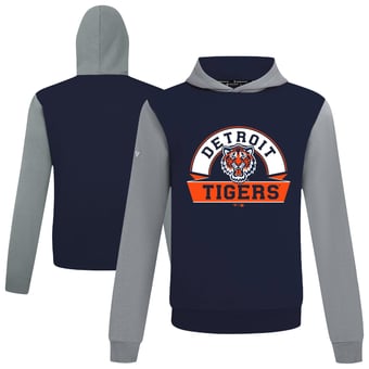 Men's Levelwear Navy Detroit Tigers Throwback Ultimate Banner Arch Hoodie