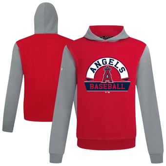 Men's Levelwear Red Los Angeles Angels Throwback Ultimate Banner Arch Hoodie