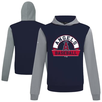 Men's Levelwear Navy Los Angeles Angels Throwback Ultimate Banner Arch Hoodie