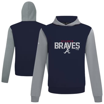Men's Levelwear Navy Atlanta Braves Throwback Carve Ultimate Hoodie