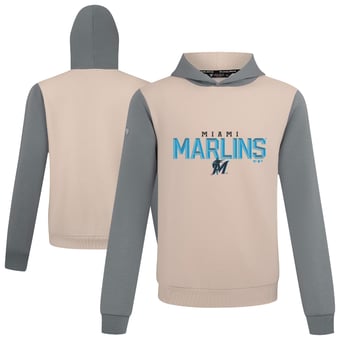 Men's Levelwear Sand Miami Marlins Throwback Carve Ultimate Hoodie