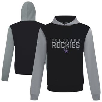 Men's Levelwear Black Colorado Rockies Throwback Carve Ultimate Hoodie