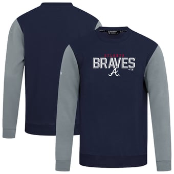 Men's Levelwear Navy Atlanta Braves Throwback Ultimate Carve Sweatshirt