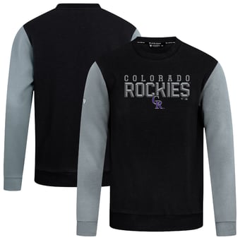 Men's Levelwear Black Colorado Rockies Throwback Ultimate Carve Sweatshirt