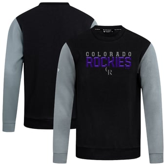 Men's Levelwear Black Colorado Rockies Throwback Ultimate Carve Sweatshirt