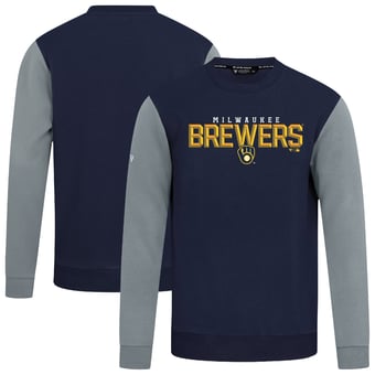 Men's Levelwear Navy Milwaukee Brewers Throwback Ultimate Carve Sweatshirt