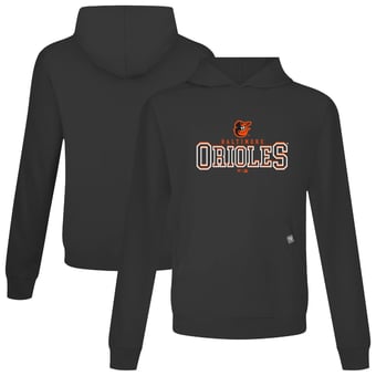 Men's Levelwear Black Baltimore Orioles Relay Journey Pullover Hoodie