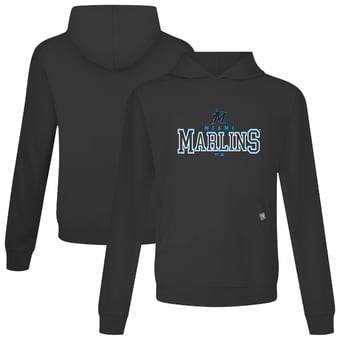 Men's Levelwear Black Miami Marlins Relay Journey Pullover Hoodie