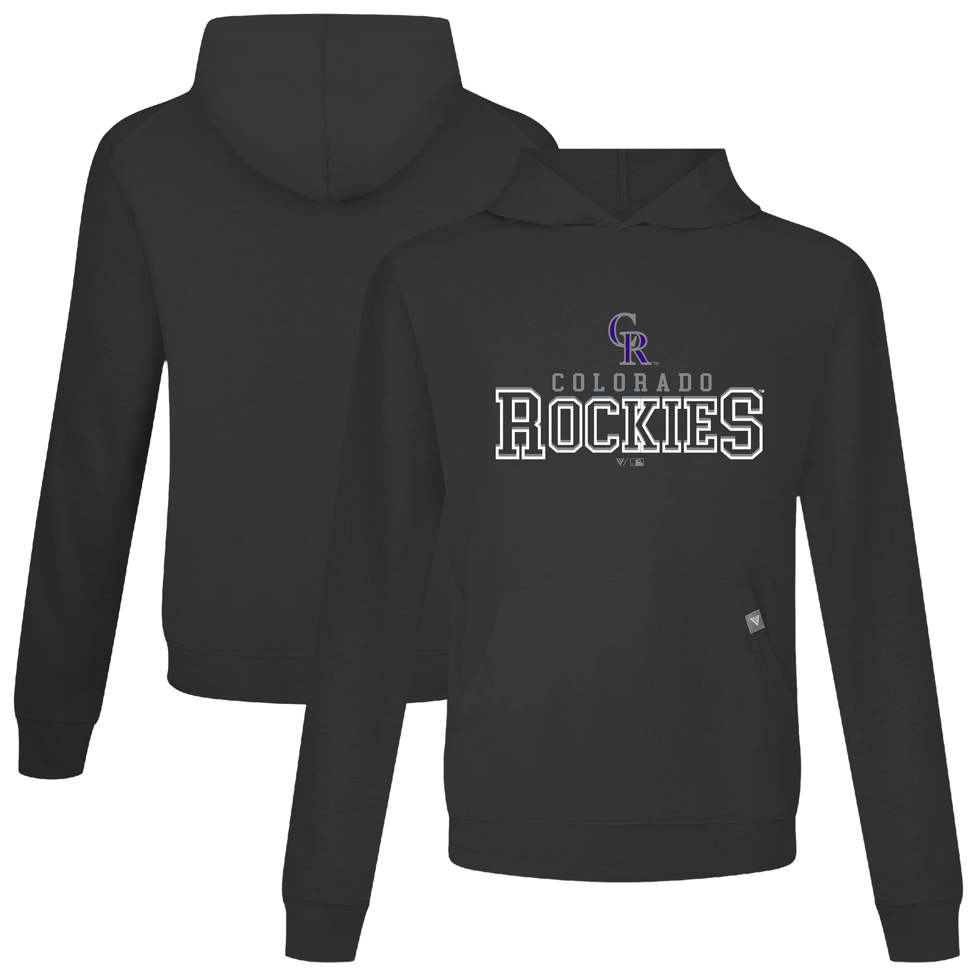 Men’s Levelwear Black Colorado Rockies Relay Journey Pullover Hoodie Men’s Levelwear Black Colorado Rockies Relay Journey Pullover Hoodie