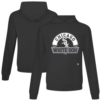 Men's Levelwear Black Chicago White Sox Relay Banner Arch Pullover Hoodie