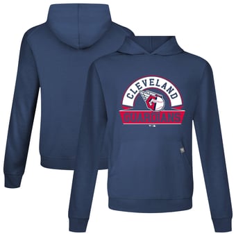 Men's Levelwear Navy Cleveland Guardians Relay Banner Arch Pullover Hoodie