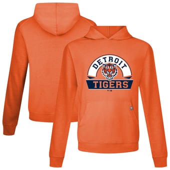 Men's Levelwear Orange Detroit Tigers Relay Banner Arch Pullover Hoodie