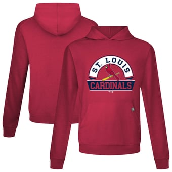 Men's Levelwear Red St. Louis Cardinals Relay Banner Arch Pullover Hoodie