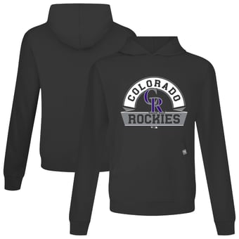 Men's Levelwear Black Colorado Rockies Relay Banner Arch Pullover Hoodie