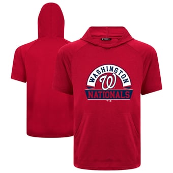 Men's Levelwear Red Washington Nationals Phase Banner Arch Hoodie T-Shirt