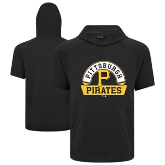 Men's Levelwear Black Pittsburgh Pirates Phase Banner Arch Hoodie T-Shirt