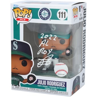 Julio Rodriguez Seattle Mariners Autographed Fielding Funko Pop! Vinyl Figurine with "2022 AL ROY" Inscription