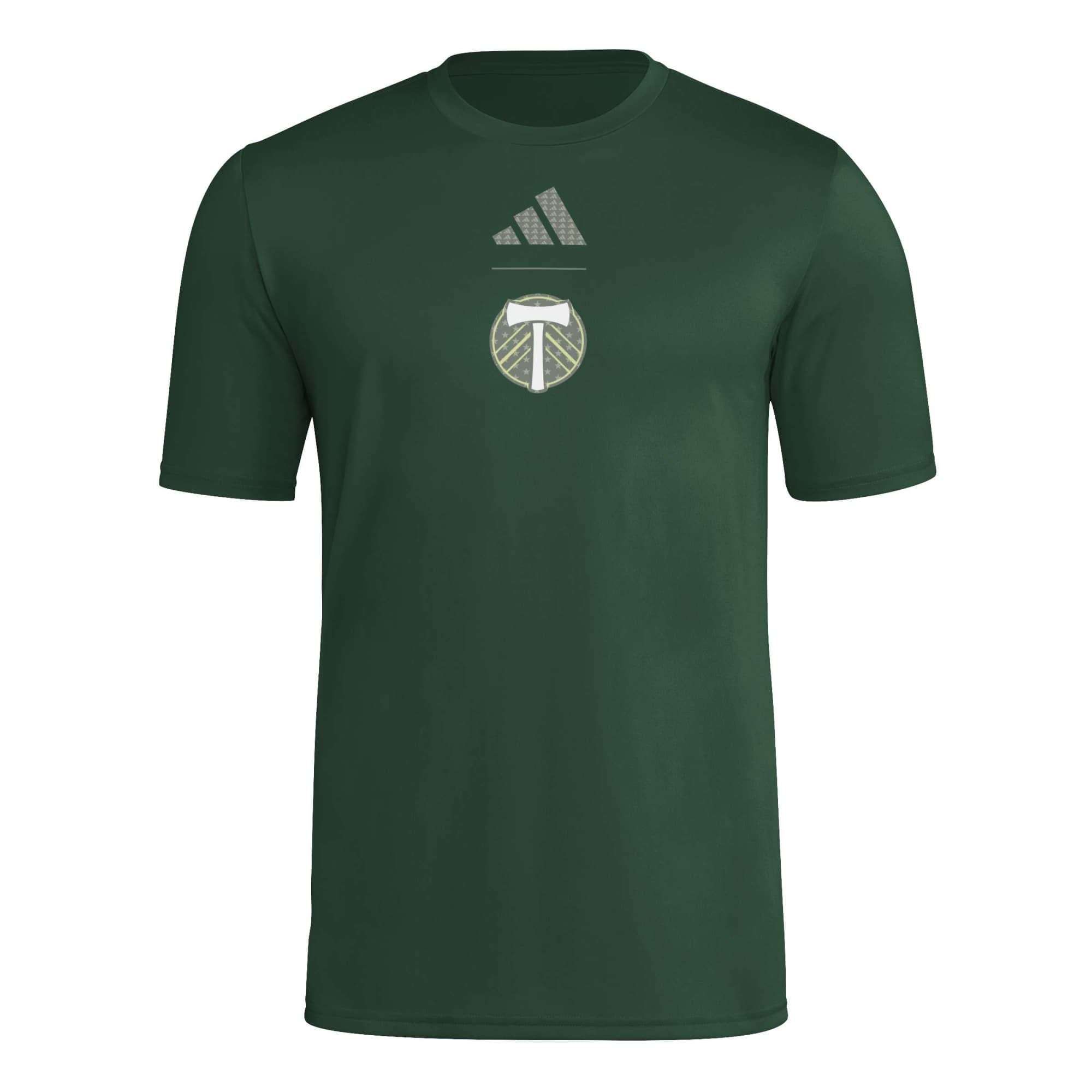 Men's adidas Green Portland Timbers 2026 Jersey Hook Pregame T-Shirt