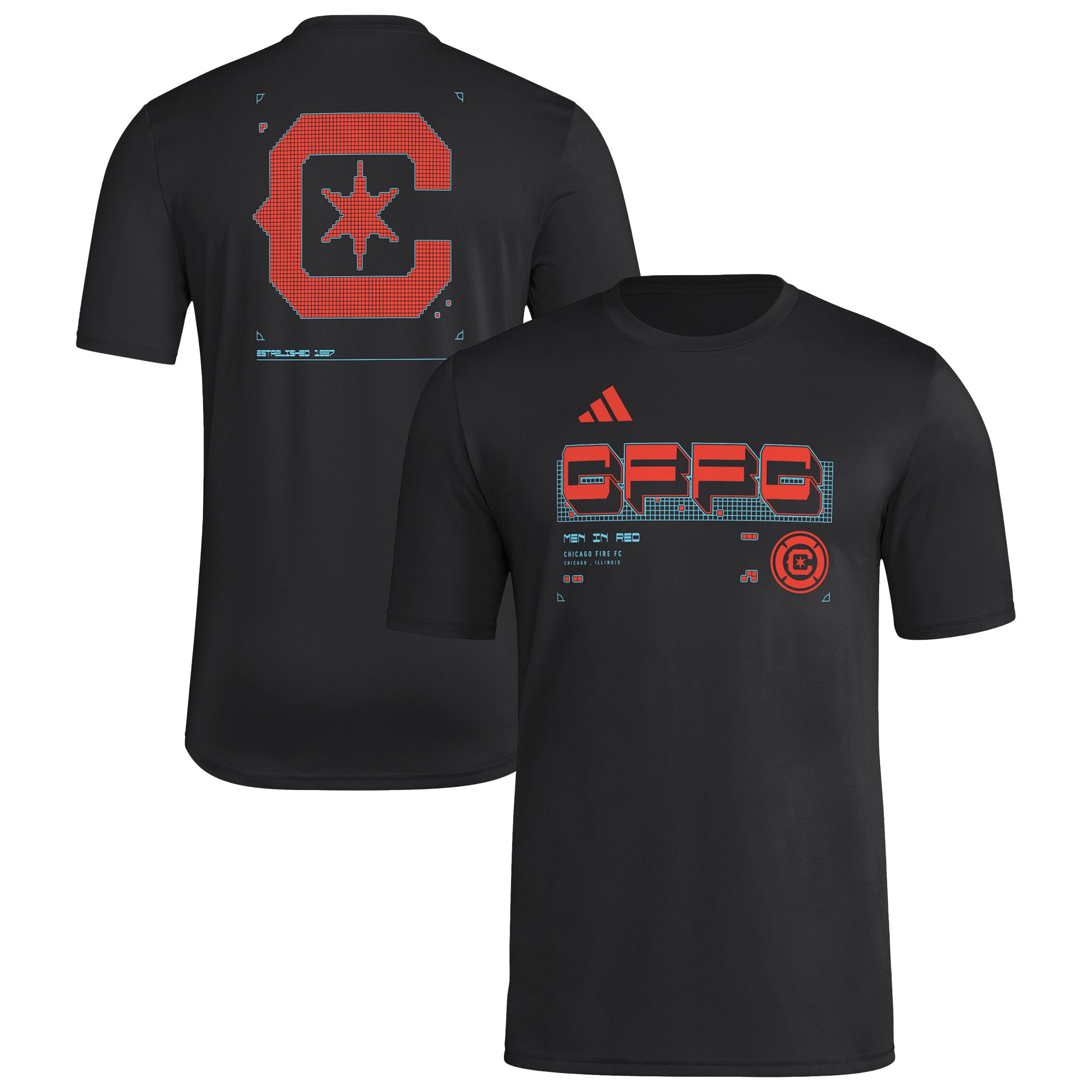 Men's adidas Black Chicago Fire 2026 Anthem AEROREADY Pregame T-Shirt