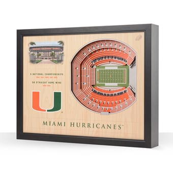 Fanpoint Miami Hurricanes 25-Layer StadiumView 3D Wall Art