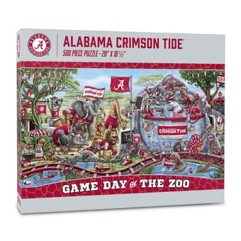 Fanpoint Alabama Crimson Tide 10.5" x 28" Game Day at the Zoo 500-Piece Puzzle