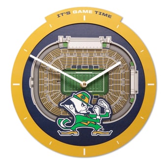 IDNA Notre Dame Fighting Irish StadiumView 3D Wall Clock