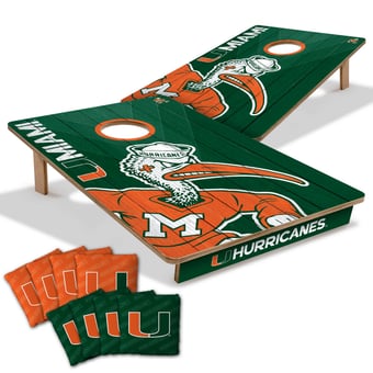 Fanpoint Miami Hurricanes 2' x 3' Cornhole Game with Bags