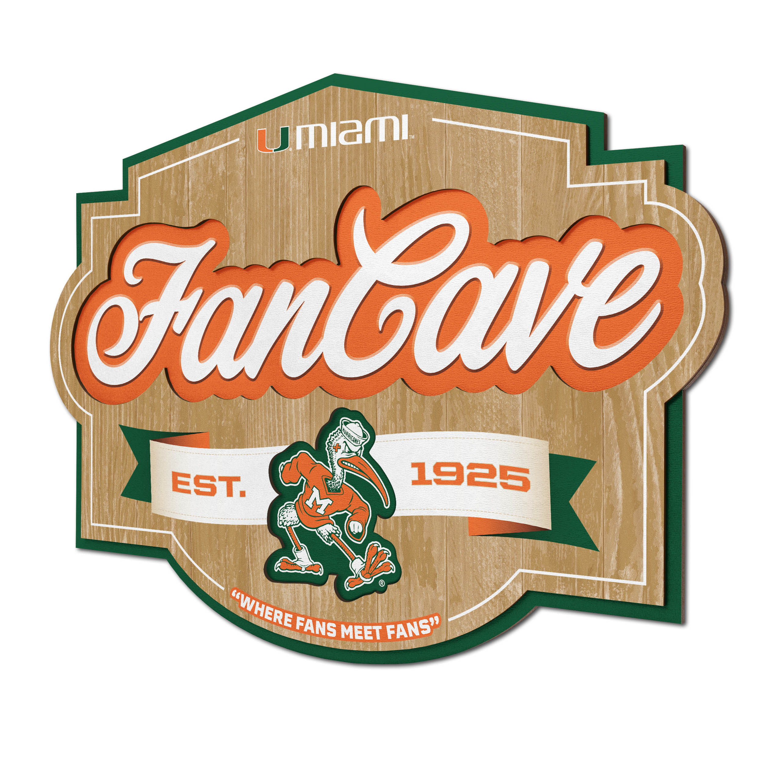 IDNA Miami Hurricanes 12.5" x 17" Fan Cave Sign