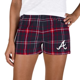 Women's Concepts Sport Navy/Red Atlanta Braves Ultimate Flannel Shorts
