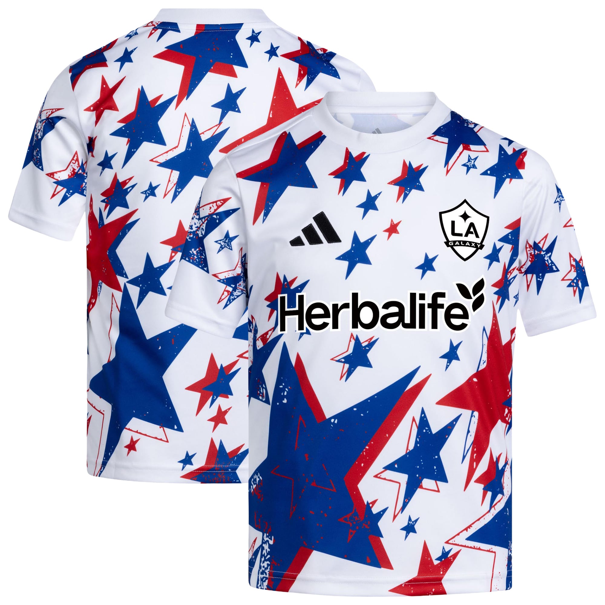 Youth adidas White LA Galaxy 2026 Americana Pre-Match Jersey