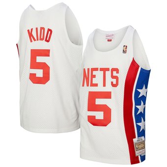 Men's Mitchell & Ness Jason Kidd White New Jersey Nets 2005/06 Hardwood Classics Swingman Jersey