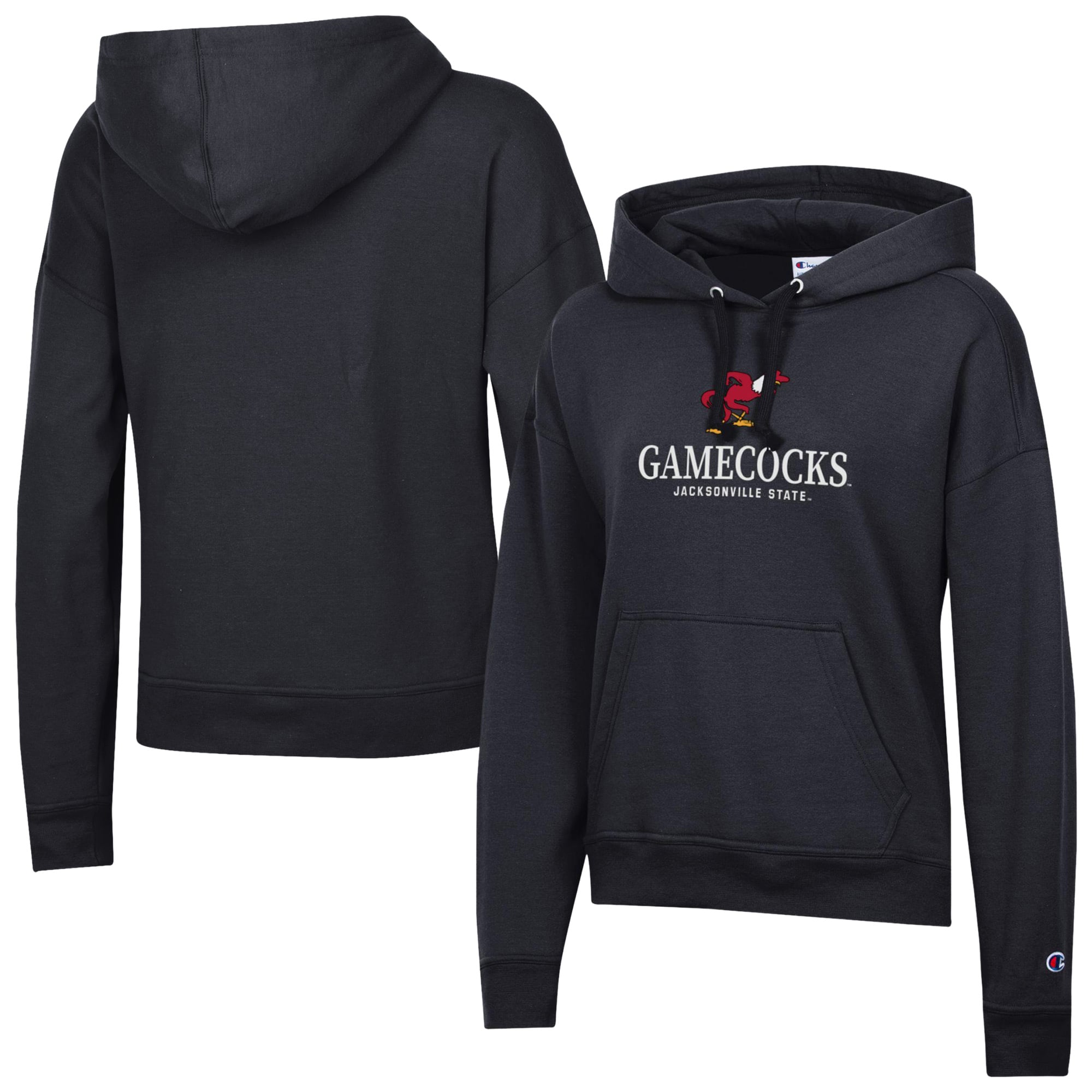 Women's Champion Black Jacksonville State Gamecocks Powerblend Fleece Pullover Hoodie