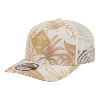 Men's New Era  Tan Chicago Cubs Tonal Palm COOLERA 9SEVENTY Adjustable Trucker Hat